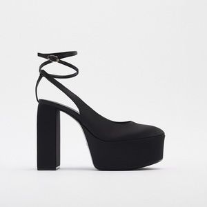 Zara platform heeled slingback shoes size 39